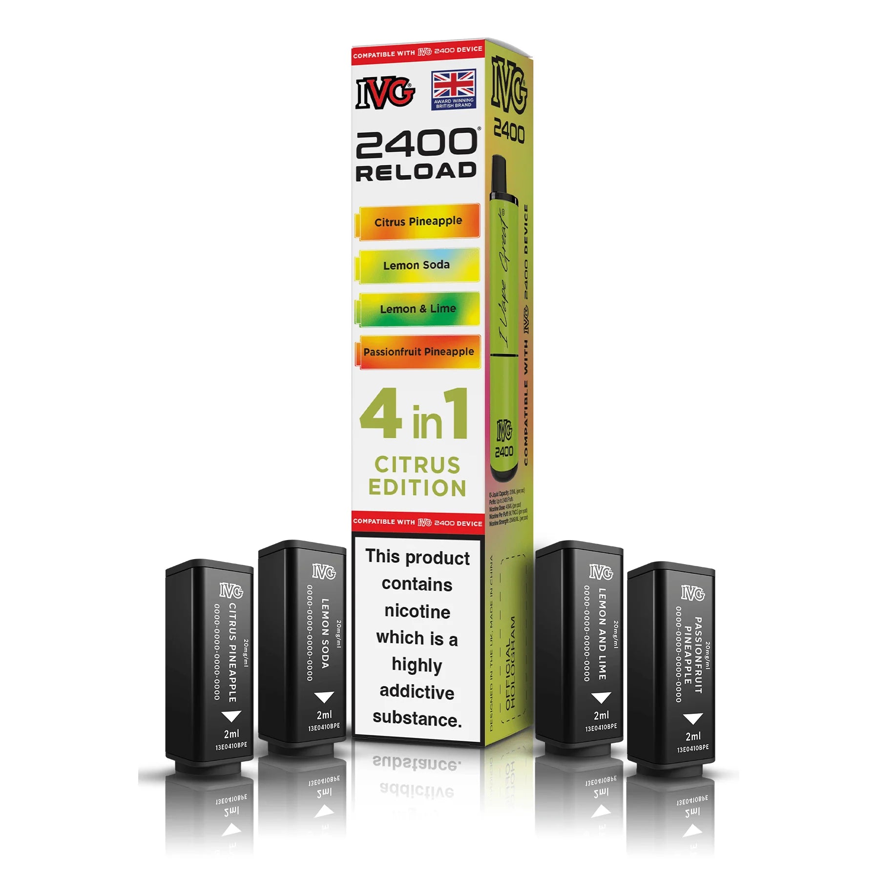 IVG 4-in-1 2400 Puffs Prefilled Pod Kit (Box of 5)
