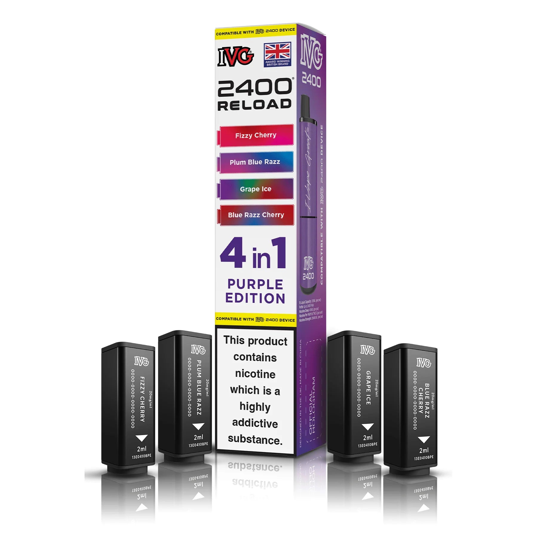 IVG 4-in-1 2400 Puffs Prefilled Pod Kit (Box of 5)