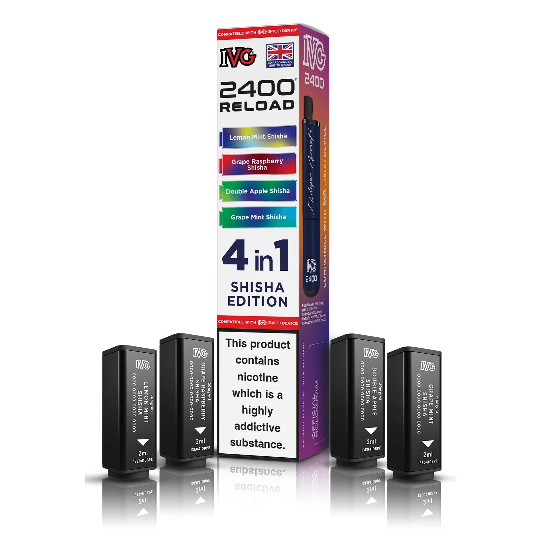 IVG 4-in-1 2400 Puffs Prefilled Pod Kit (Box of 5)