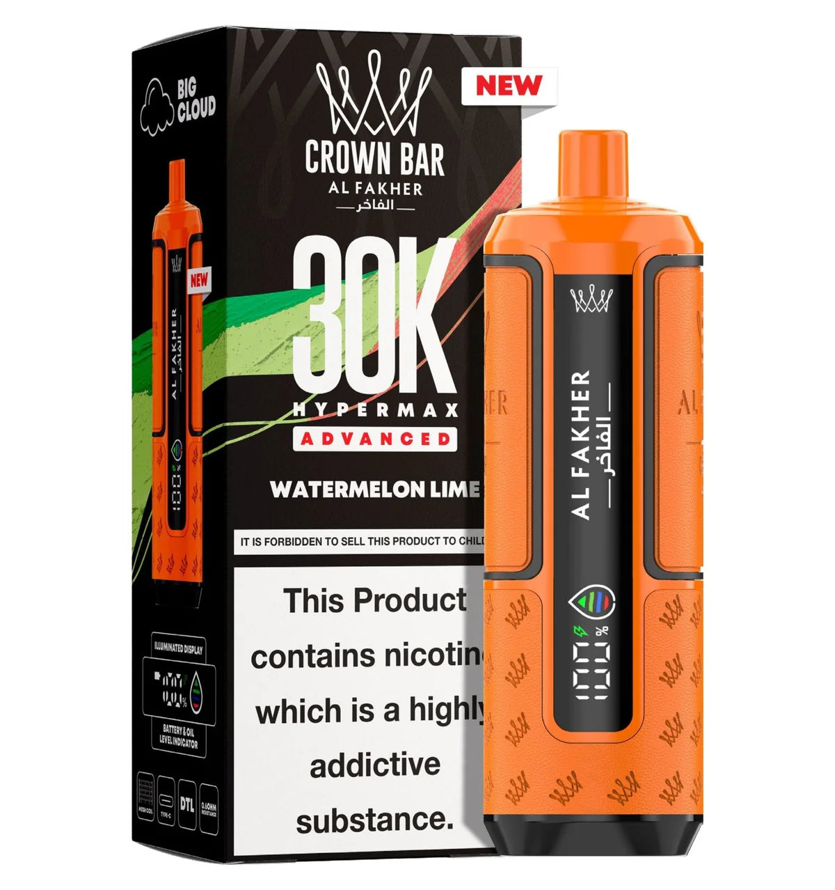 Al Fakher Watermelon Lime 30K Hypermax Prefilled Pod Kit Box of 5
