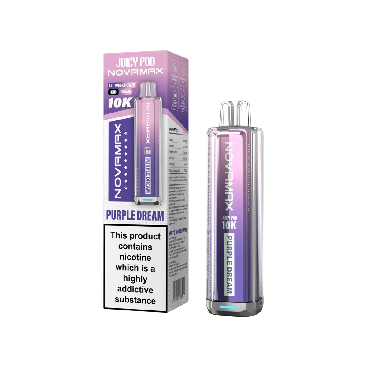 Juicy Pod Novamax 10k Prefilled Pod Vape Kit - Pack of 5