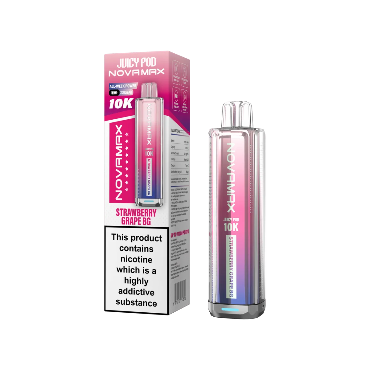 Juicy Pod Novamax 10k Prefilled Pod Vape Kit - Pack of 5