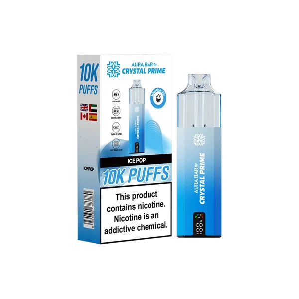 Crystal Prime Aura Bar 10000 Puffs Prefilled Pod Vape Kit Box of 5
