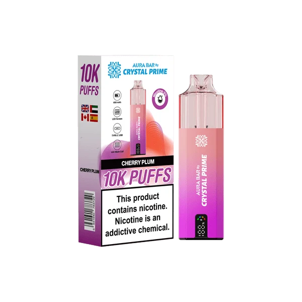 Crystal Prime Aura Bar 10000 Puffs Prefilled Pod Vape Kit Box of 5