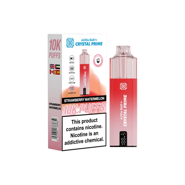 Crystal Prime Aura Bar 10000 Puffs Prefilled Pod Vape Kit Box of 5