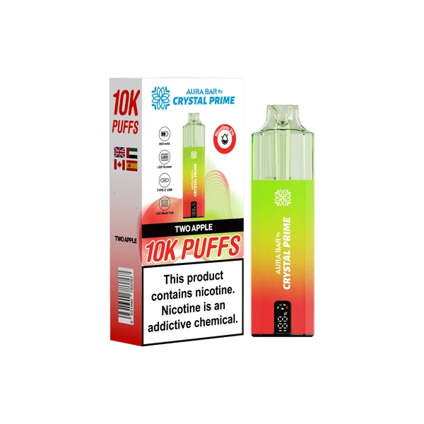 Crystal Prime Aura Bar 10000 Puffs Prefilled Pod Vape Kit Box of 5