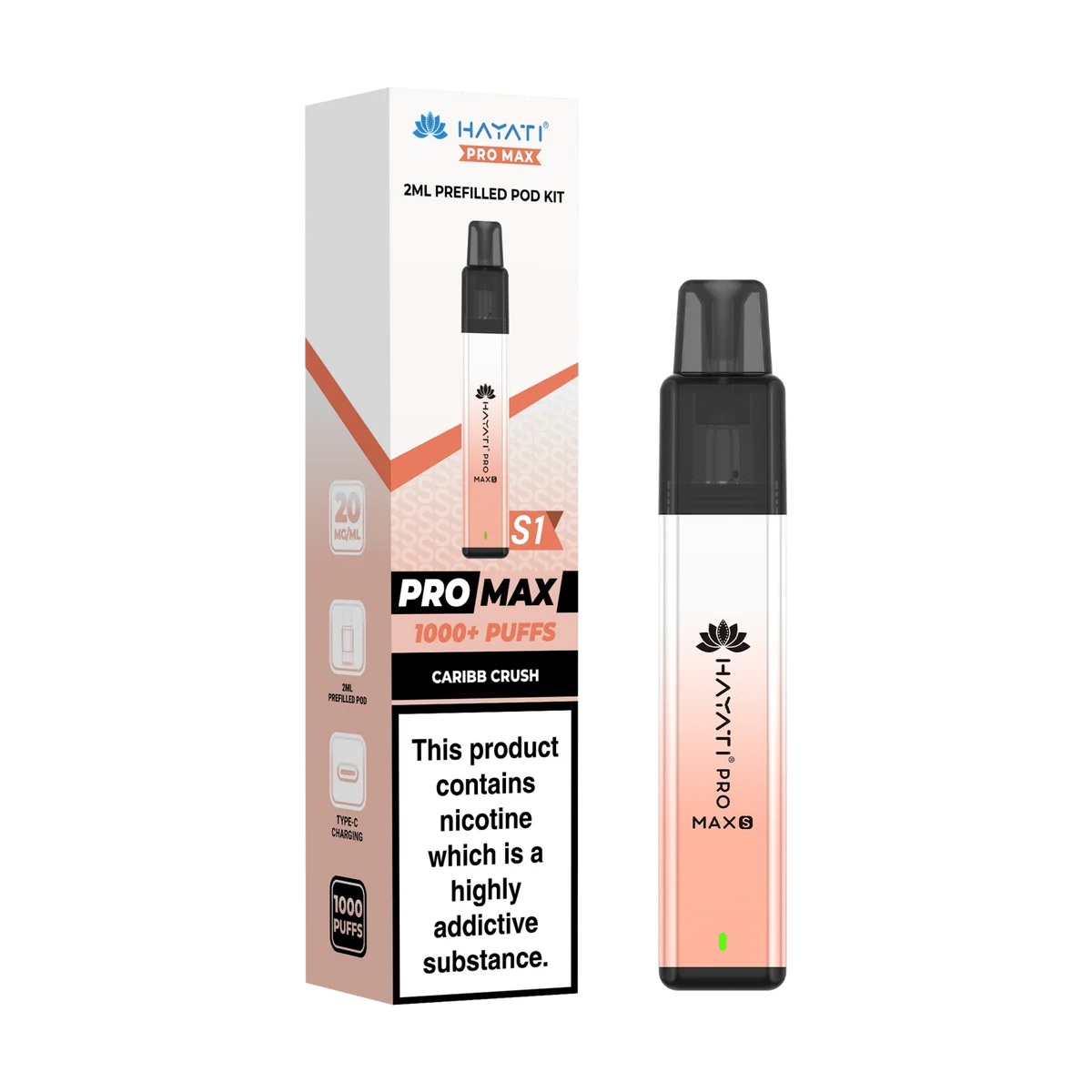 Hayati Pro Max S1 600 Puffs Vape Kit Box of 10