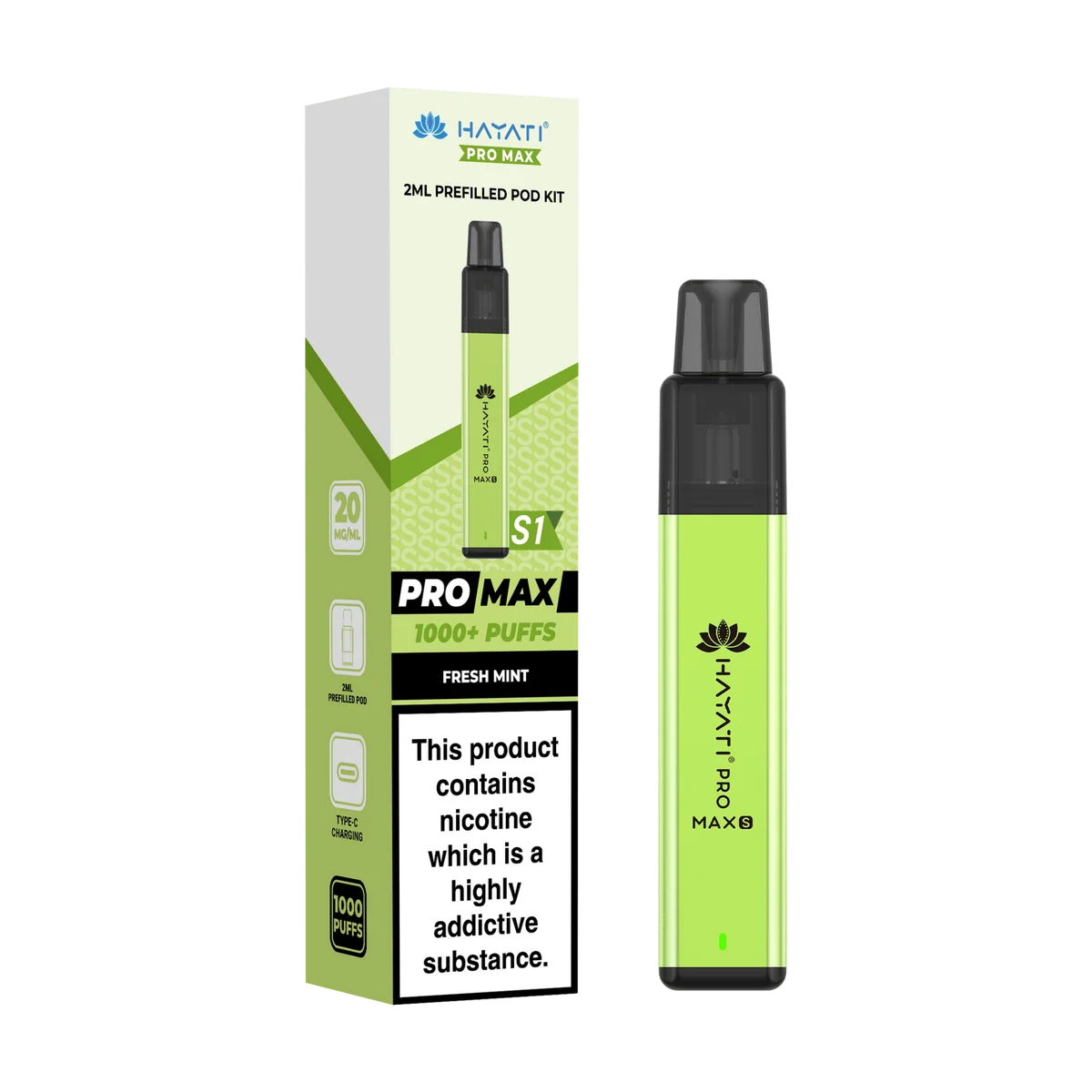 Hayati Pro Max S1 600 Puffs Vape Kit Box of 10