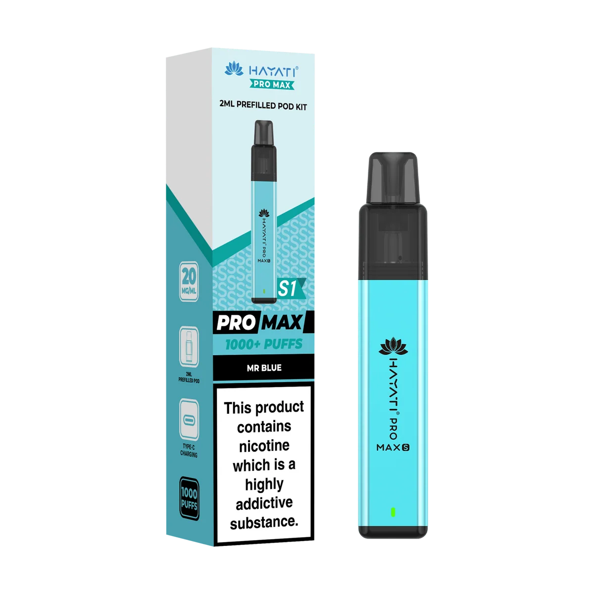 Hayati Pro Max S1 600 Puffs Vape Kit Box of 10