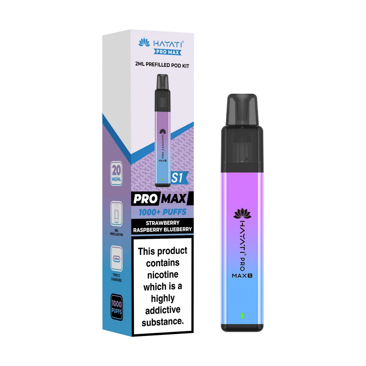Hayati Pro Max S1 600 Puffs Vape Kit Box of 10