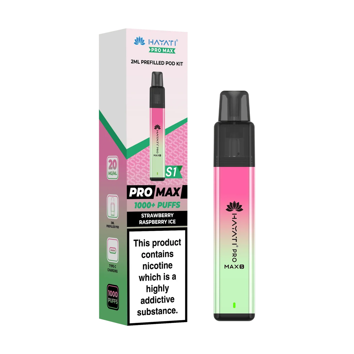 Hayati Pro Max S1 600 Puffs Vape Kit Box of 10