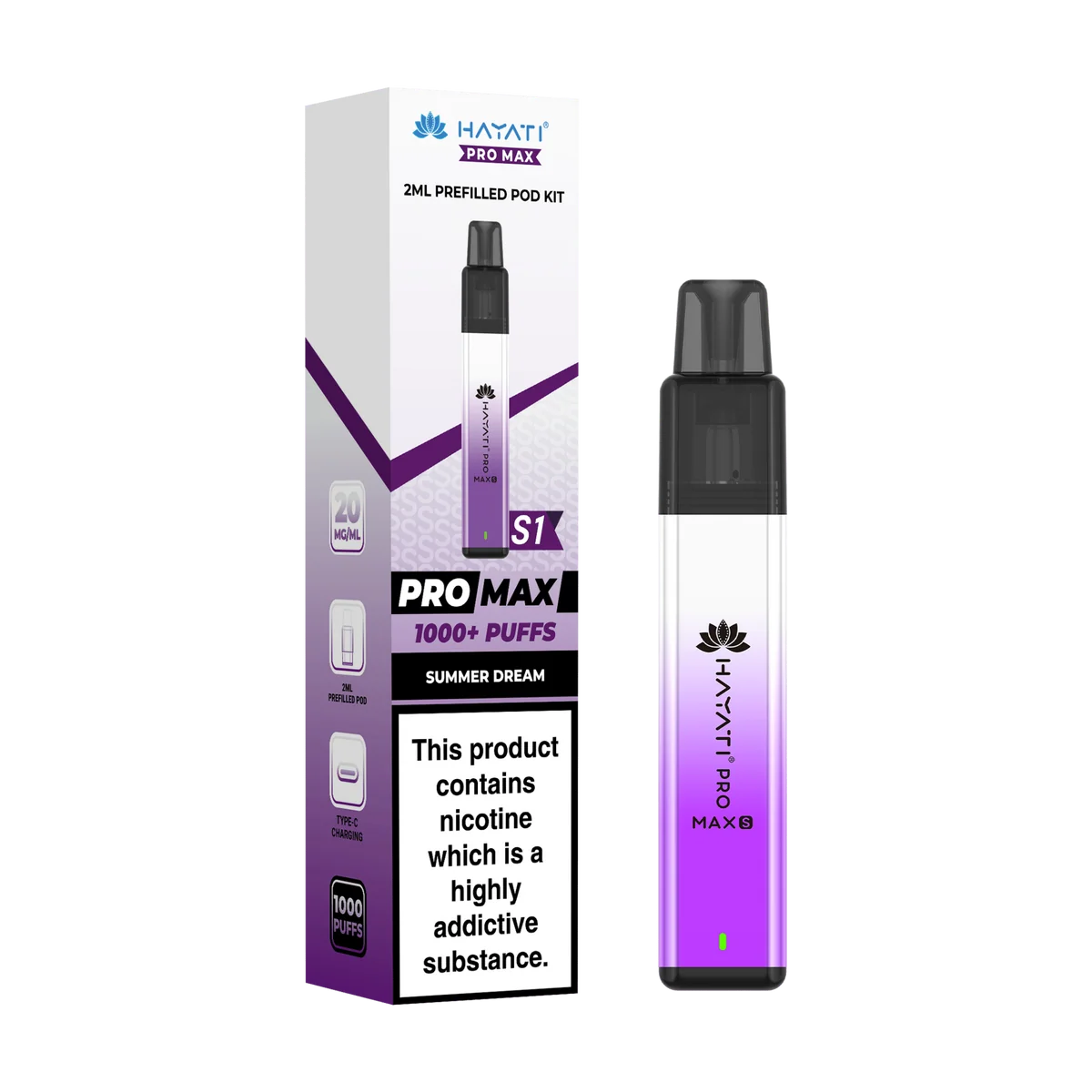 Hayati Pro Max S1 600 Puffs Vape Kit Box of 10