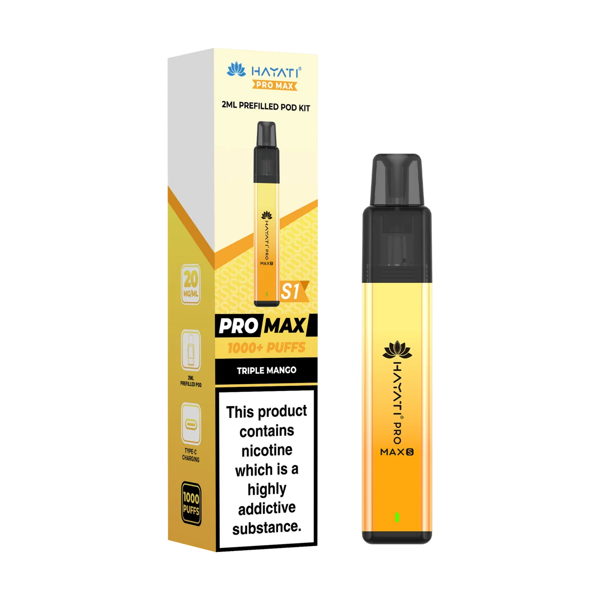 Hayati Pro Max S1 600 Puffs Vape Kit Box of 10