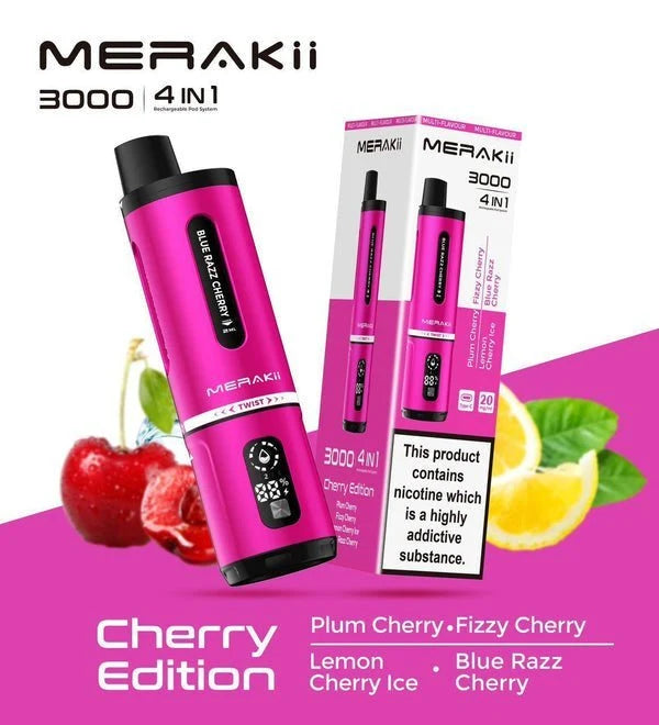 Merakii 3000 Prefilled Pod Vape 4 in 1 Edition - Box of 5